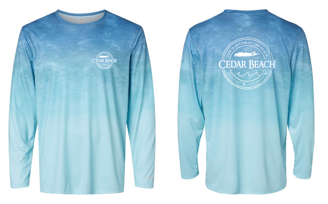 2024 Cedar Beach Sunproof Long Sleeve Sunshirt - Blue to Aqua