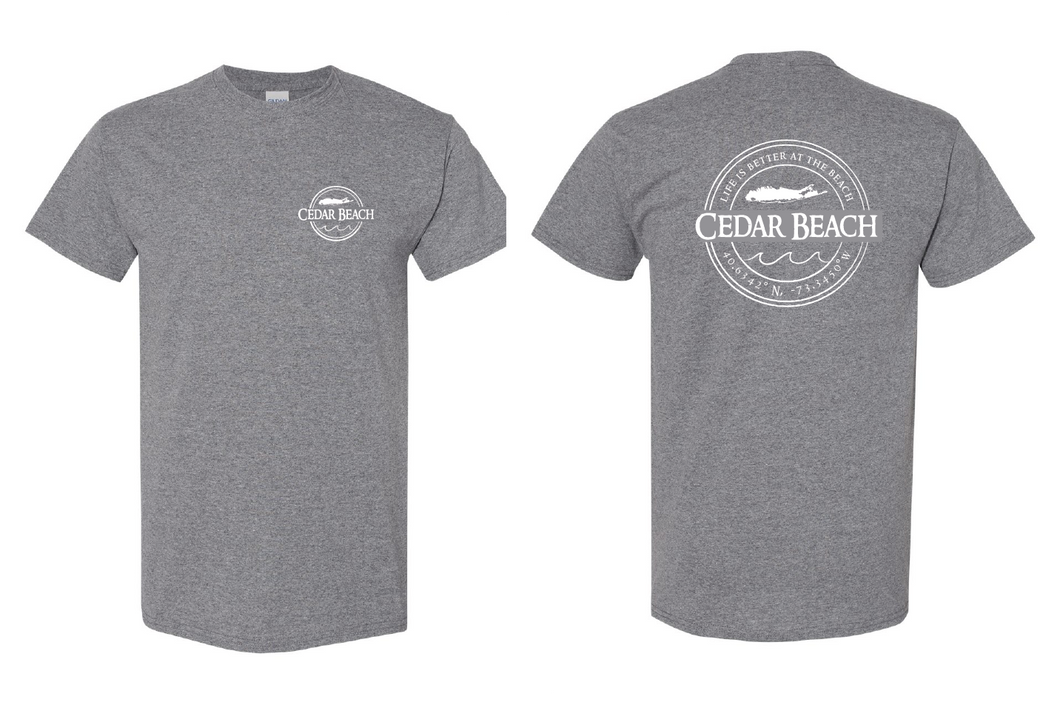 2024 Cedar Beach Tshirt - Heather Gray