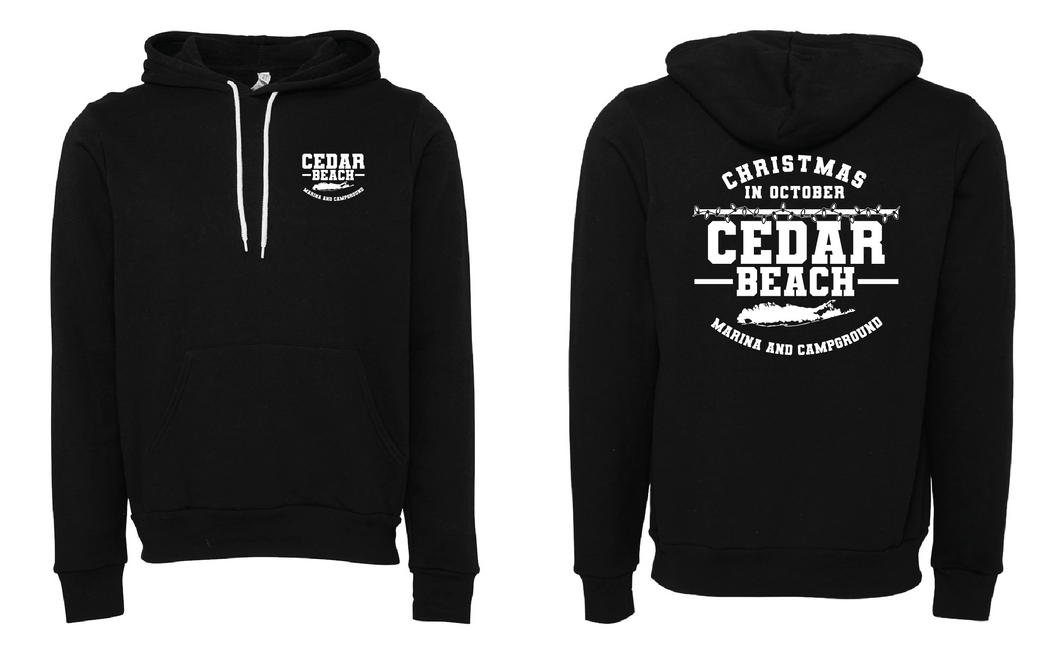 2025 Cedar Beach Christmas in October Hooded Sweatshirt - Vintage Black