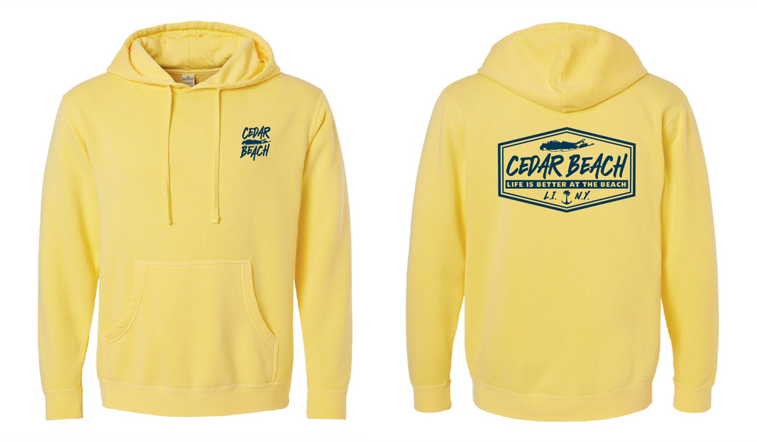 Salty Cedar ‘Beach Washed’ Yellow Hooded Sweatshirt