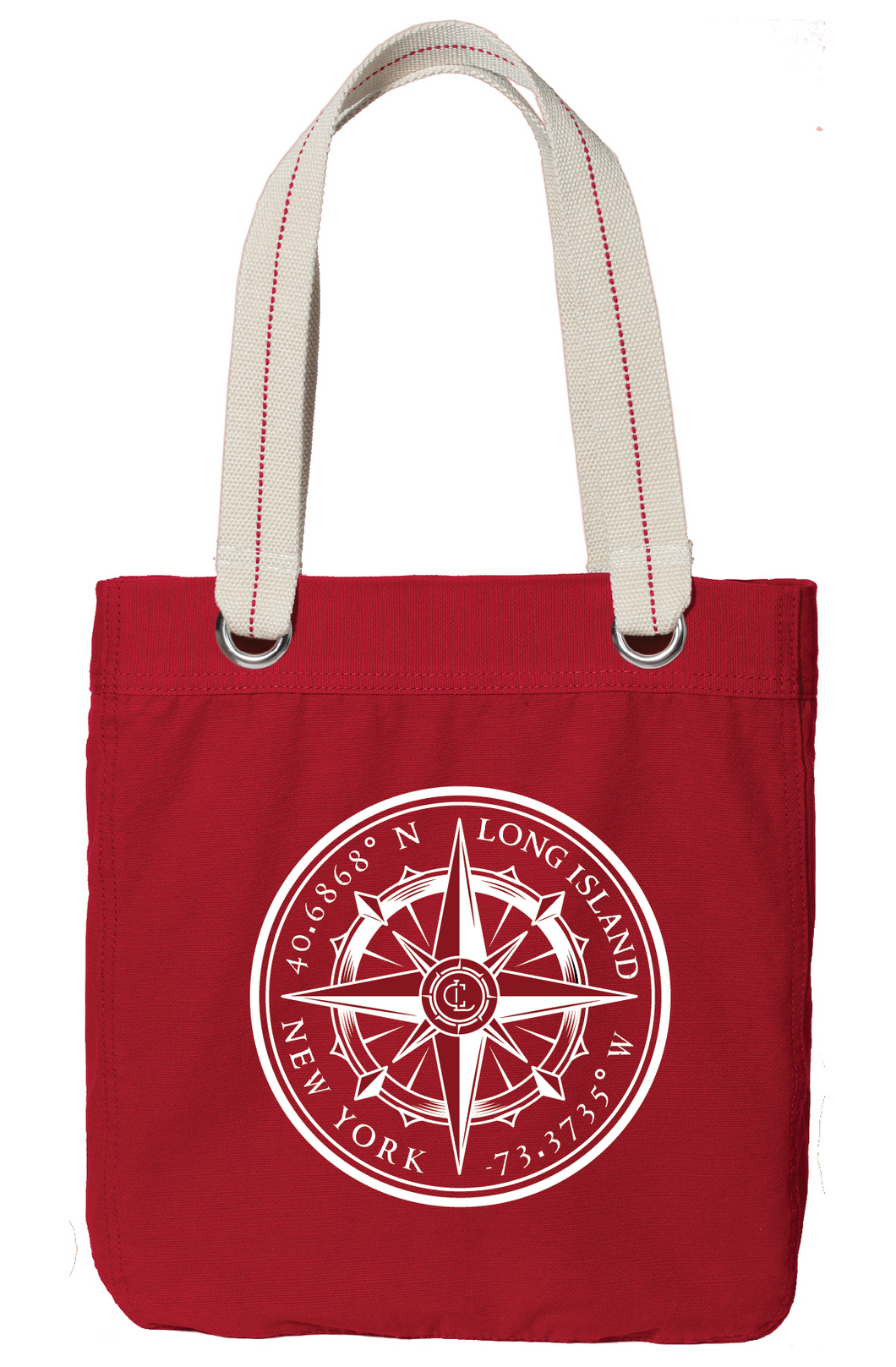 Sale: Long Island Compass Tote - Nautical Red