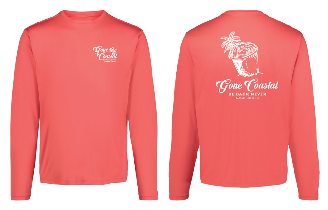 Gone Coastal Long Sleeve SUNPROOF Shirt - Coral