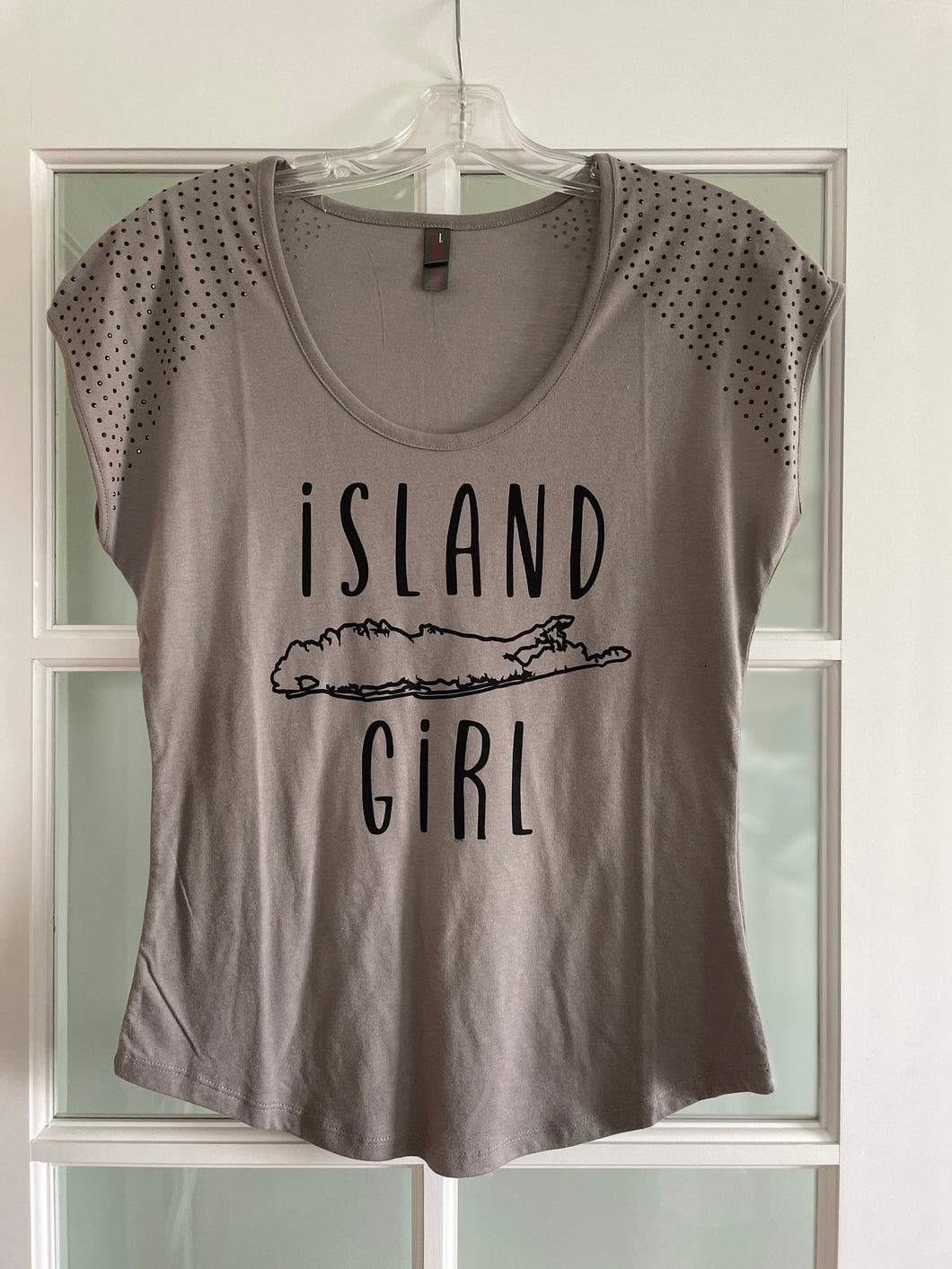 SALE: Island Girl Studded Cap Sleeve Tshirt