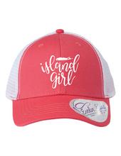 Load image into Gallery viewer, Island Girl Ponytail Meshback Hat - Coral
