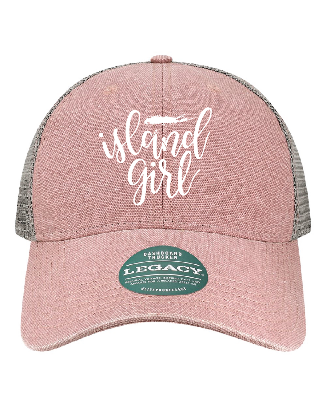 Island Girl Trucker Hat - Dusy Rose