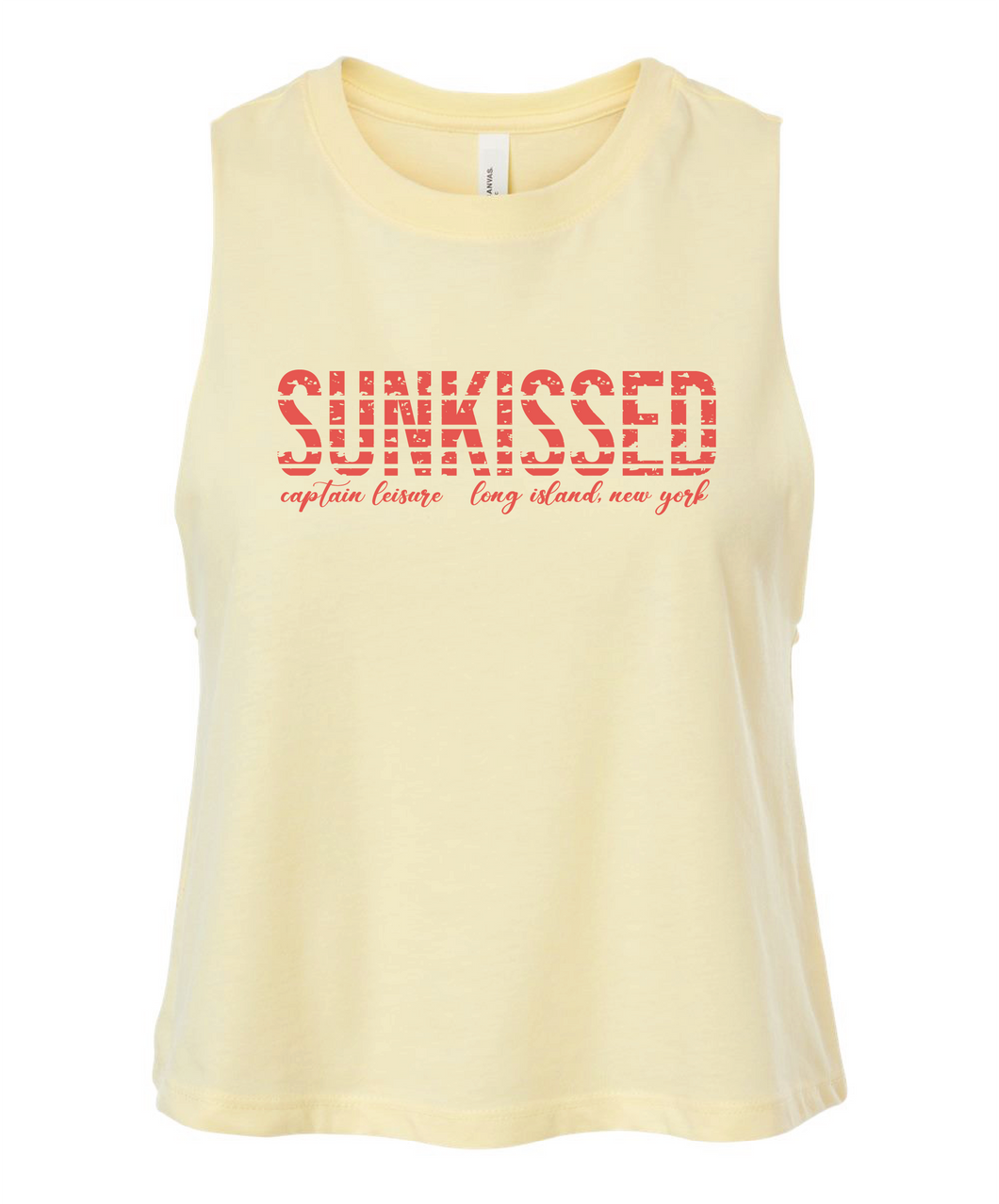SALE: Sunkissed Cropped Racerback Tank - Pale Yellow