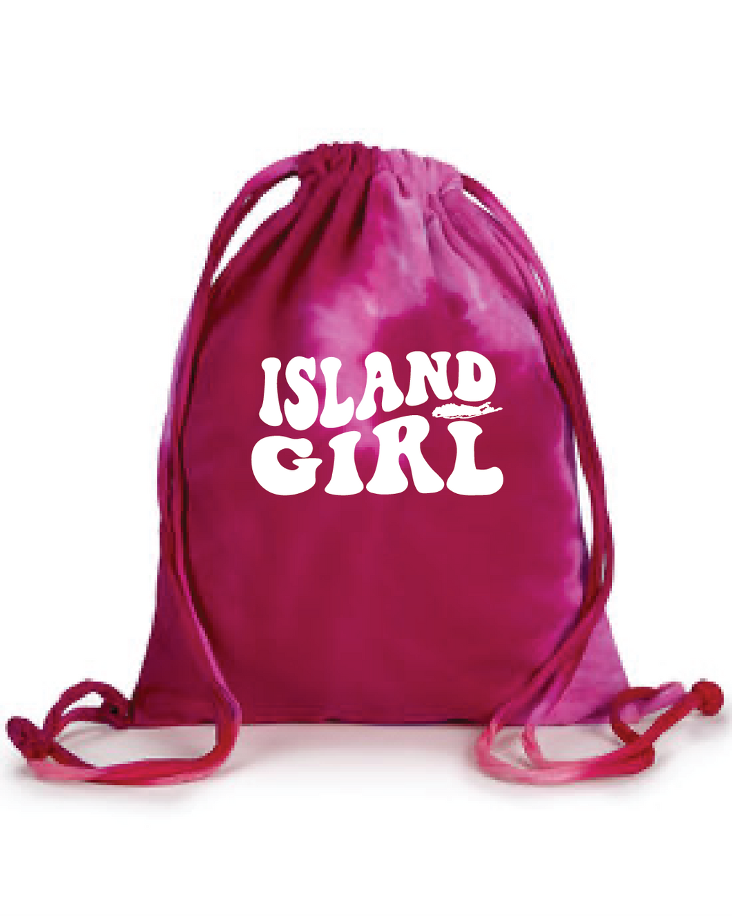 Tie Dye Island Girl Drawstring Bag