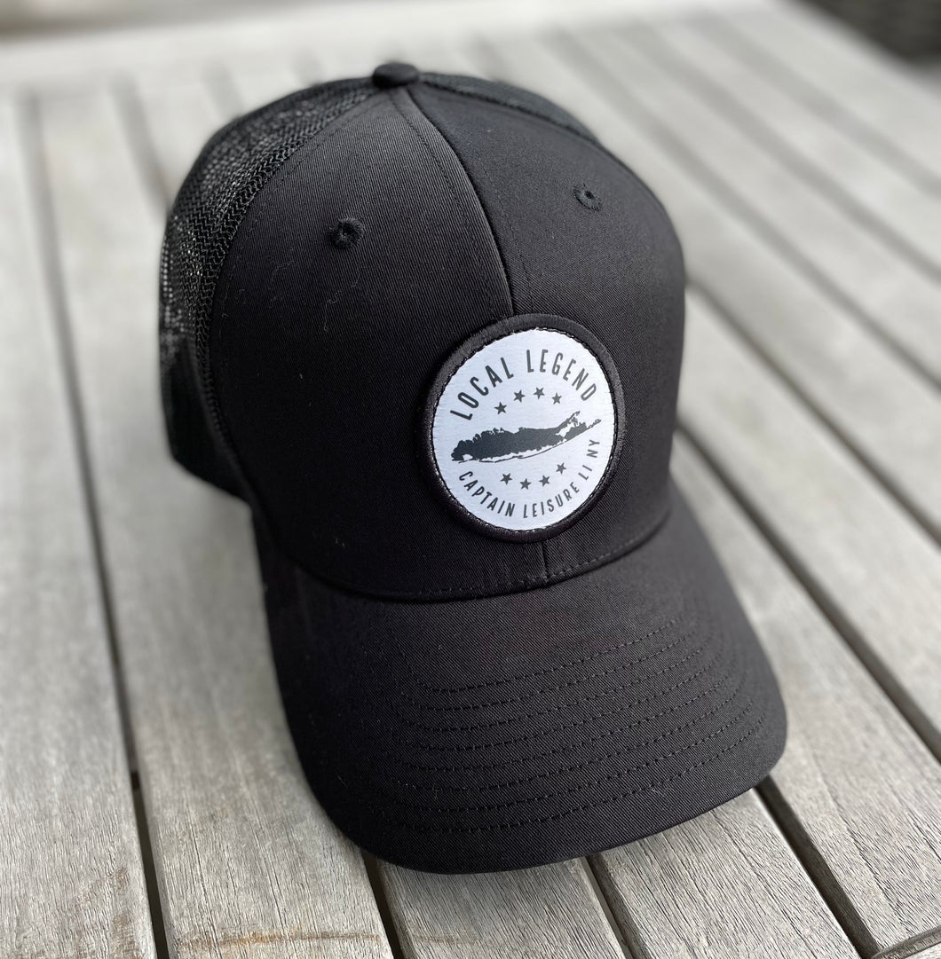 Local Legend Patch Logo Mesh SnapBack Hat - Black/Black
